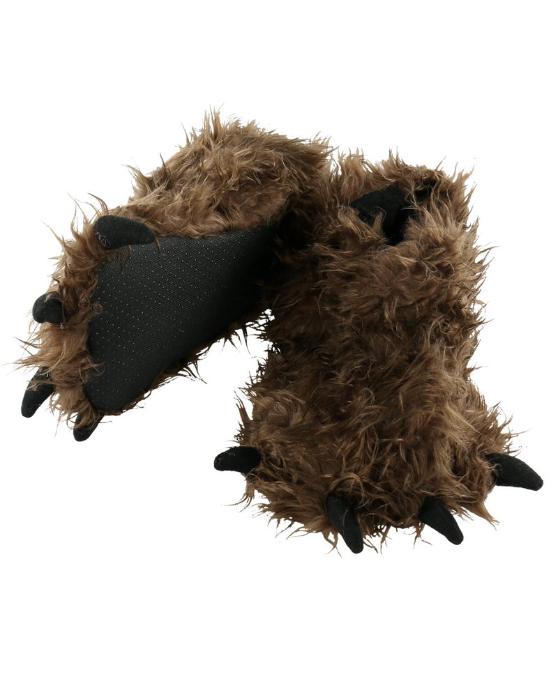 Lazy One Animal Paw Slippers for Kids and Adults, Fun Costume for Kids, Cozy Furry Slippers, Sasquatch (Bigfoot, Large) - Image 1